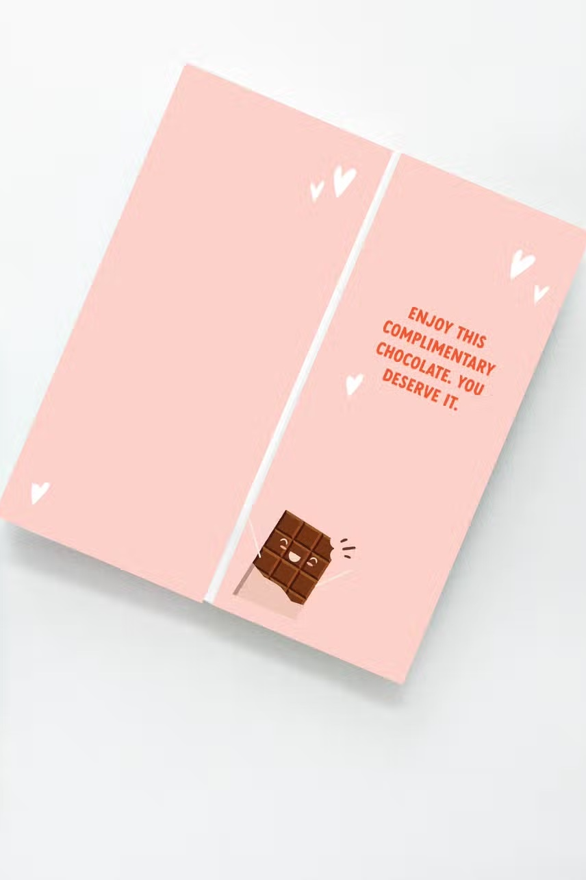 "Thank You" Card + "Complimentary" Chocolate Bar