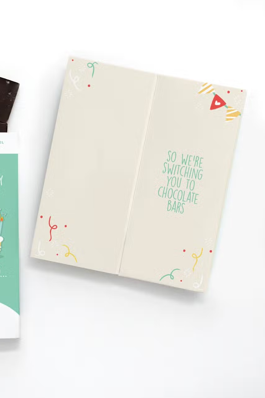 "Happy Birthday" Card + "Complimentary" Chocolate Bar