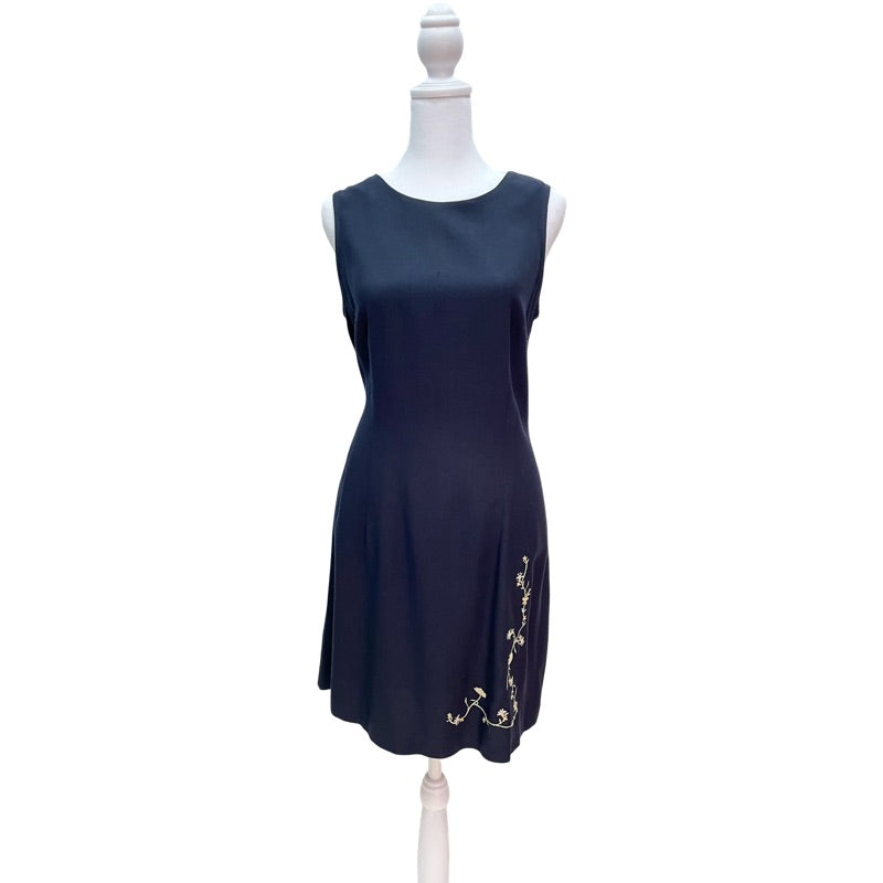 Vintage Navy Embroidered Dress Set