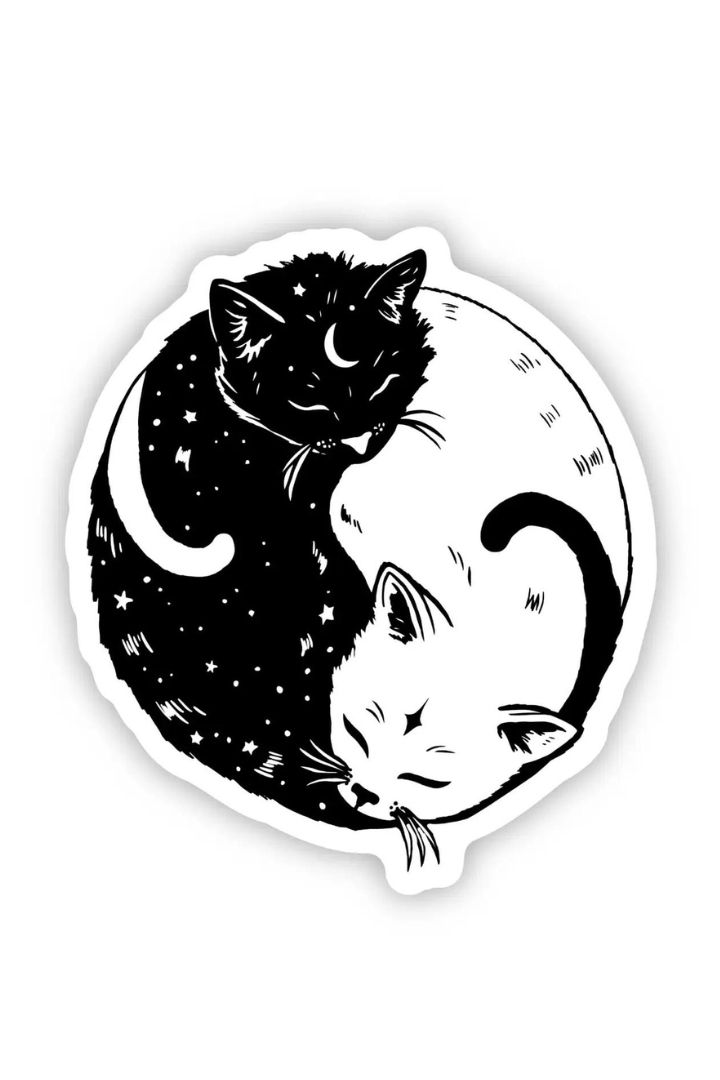 Yin and Yang Cat Sticker