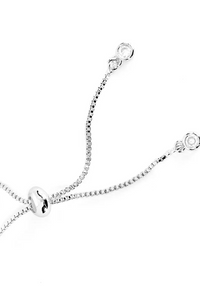 Heart Shaped Lock Adjustable Bracelet in Silver