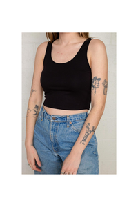 Cropped Basic Tank | Black