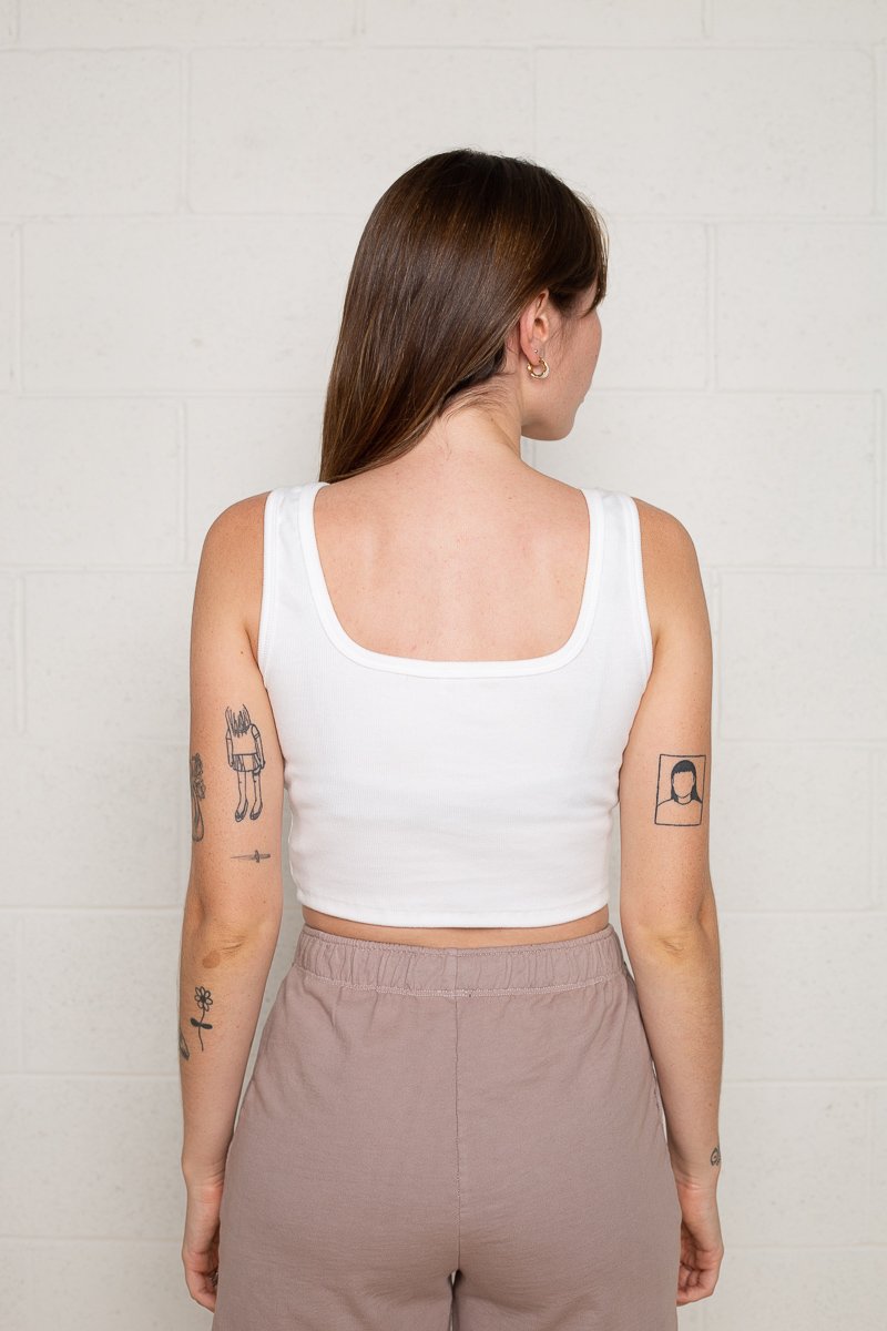 Square Neck Crop Tank | Ivory