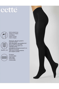 Thermal Tights with Warm Fleece Inner 300 Den, Opaque Tights