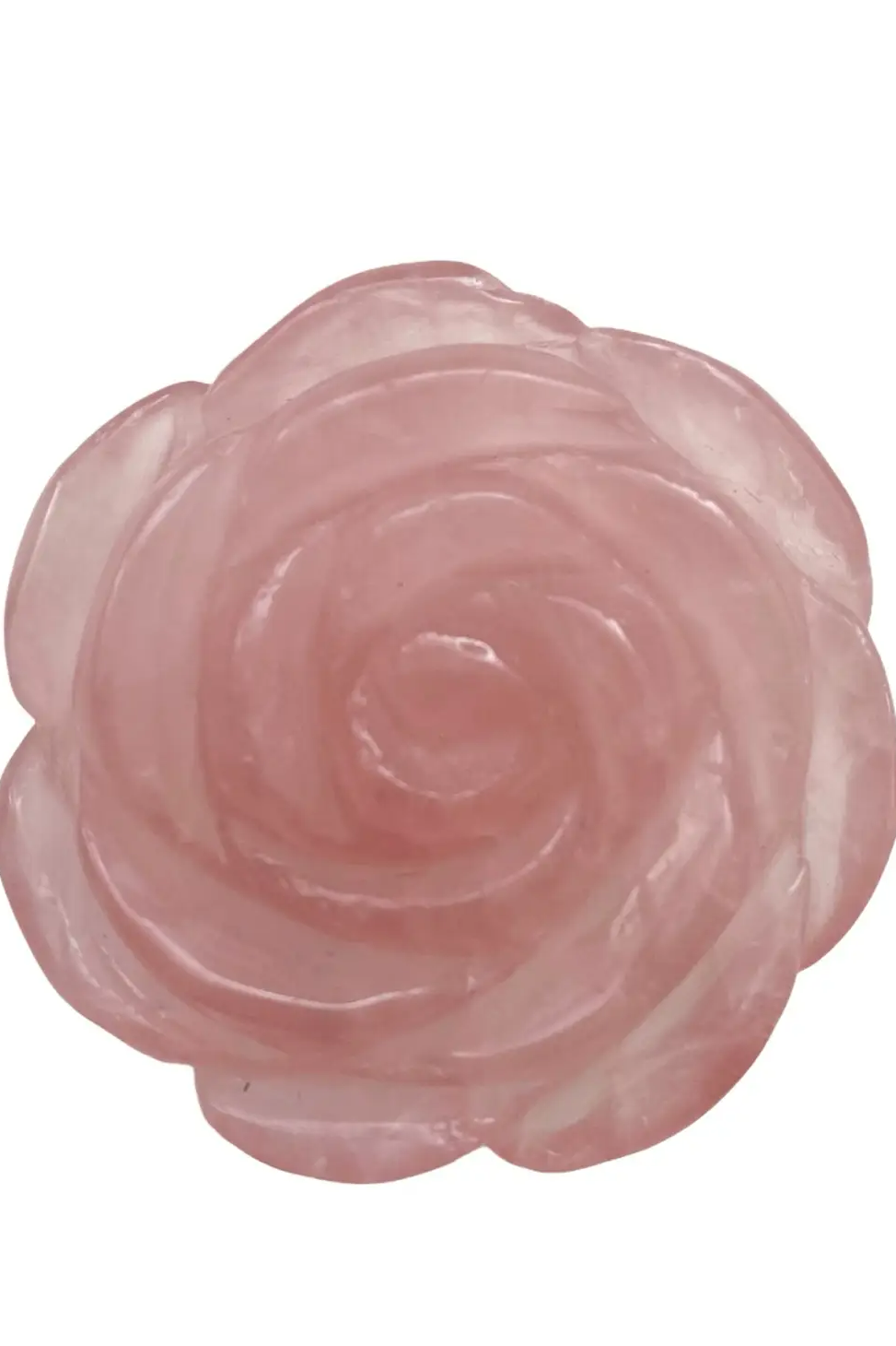 Hand Carved Rose Quartz Rose