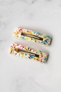 Eco Cellulose Acetate Hair Pin Set - Rectangle Snap