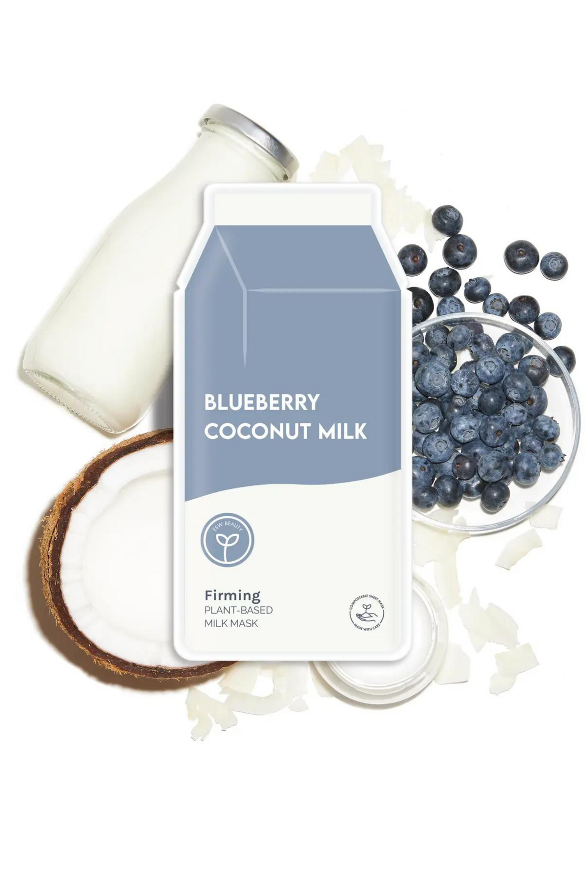 Blueberry Coconut Milk Firming Plant-Based Milk Sheet Mask