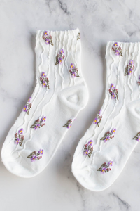 Natural Floral Casual Socks