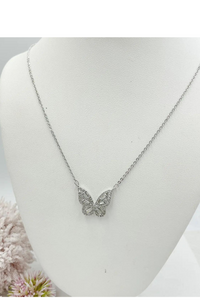 Baguette Cubic Zirconia Butterfly Necklace