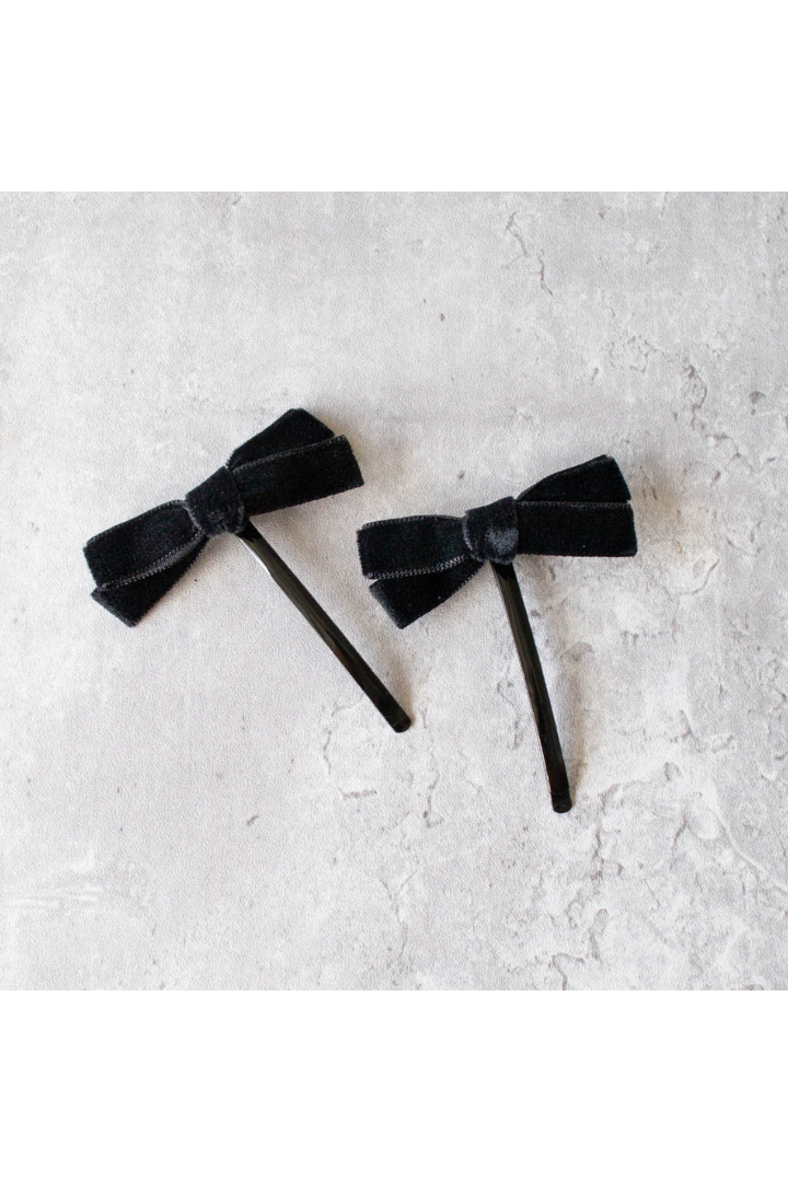 Velvet Bow Hair Bobby Pin Set