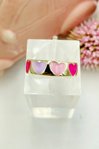 Colorful Heart Design Ring