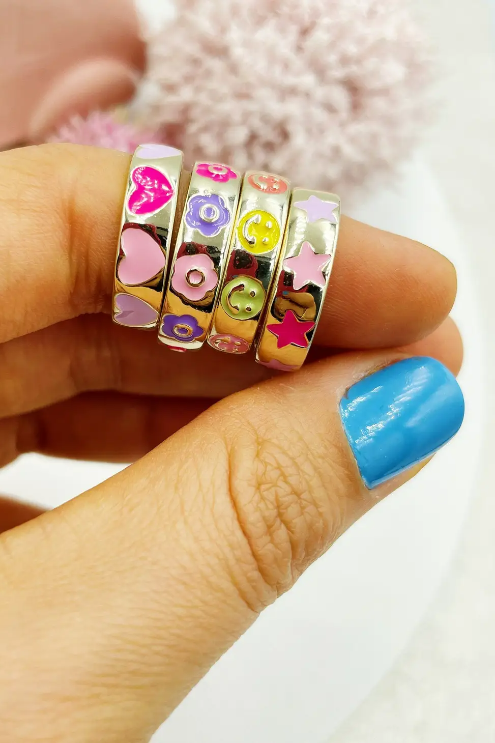 Colorful Heart Design Ring