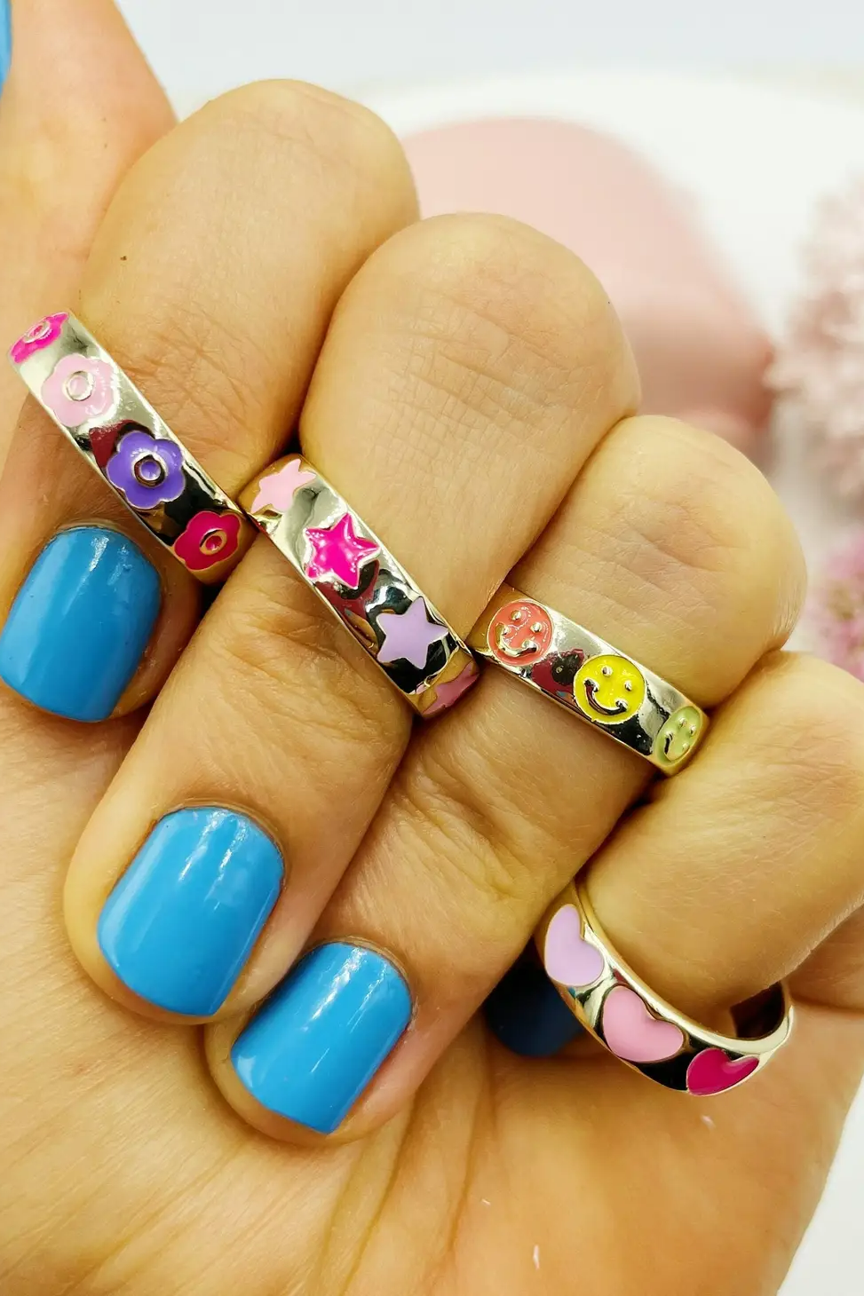 Colorful Heart Design Ring