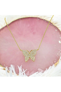 Zirconia Butterfly Necklace | Small