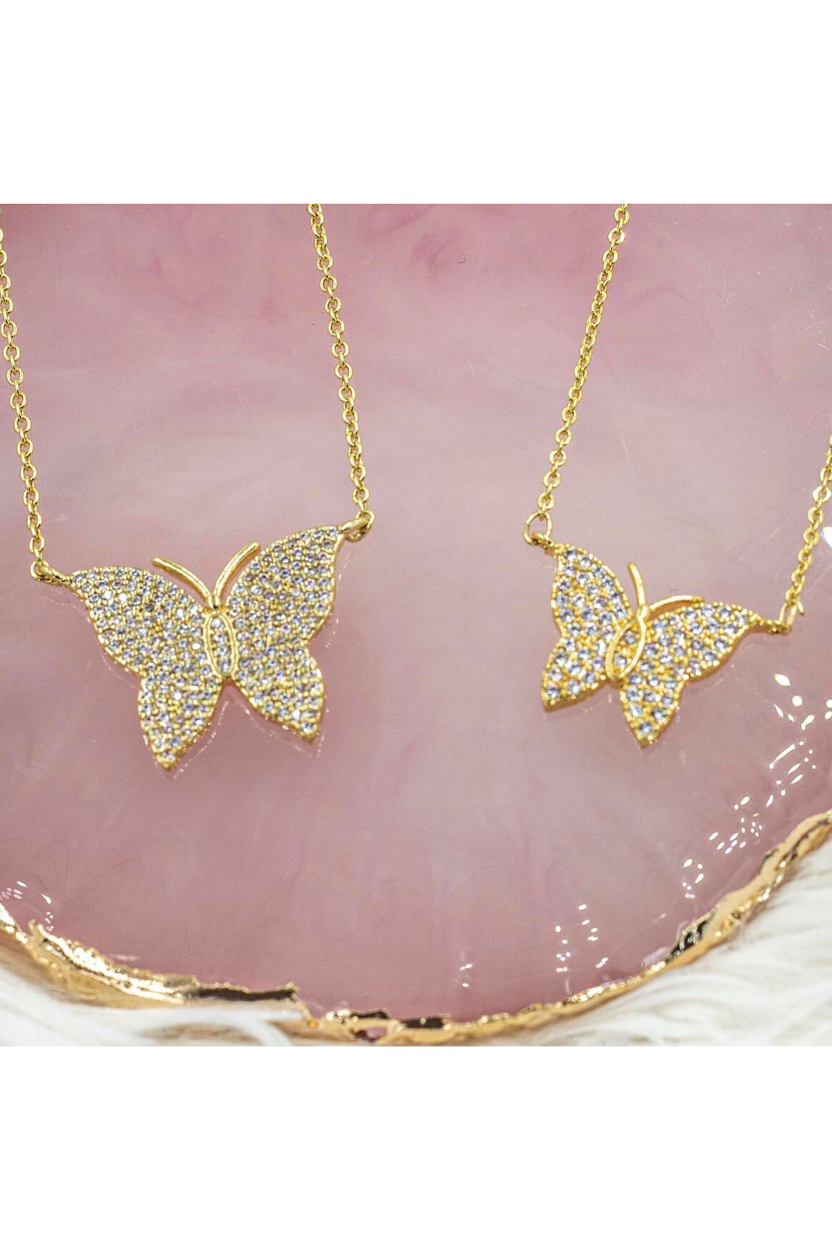 Zirconia Butterfly Necklace | Small