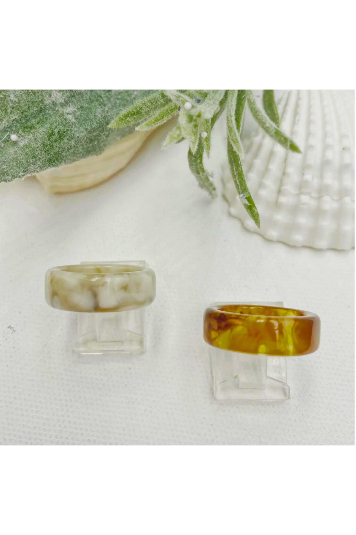 Marble Stone Desing Resin Ring