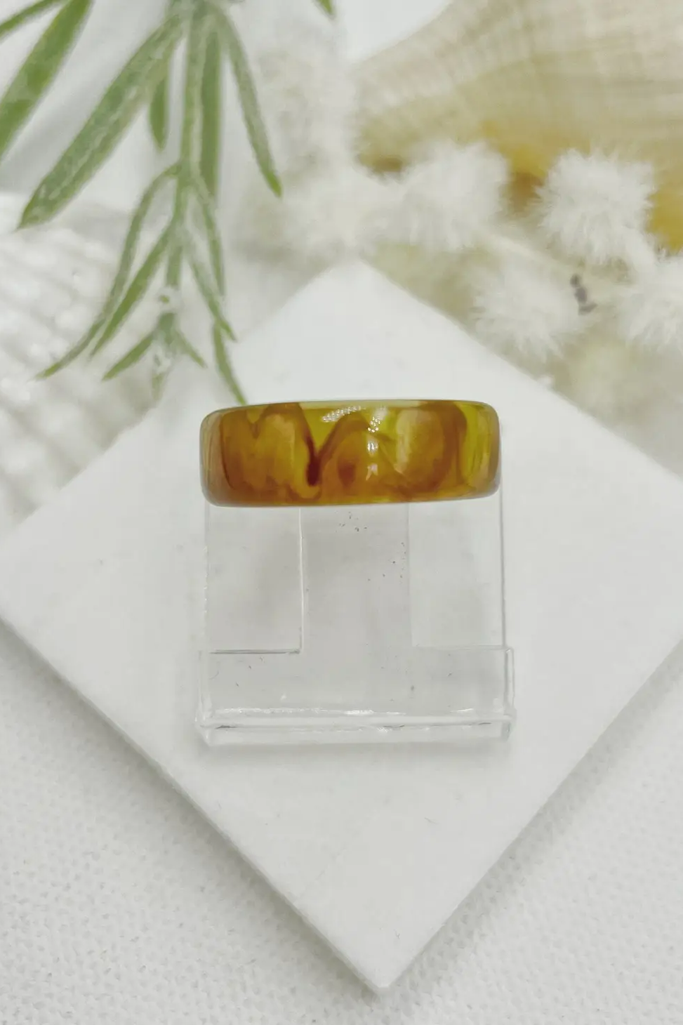 Marble Stone Desing Resin Ring