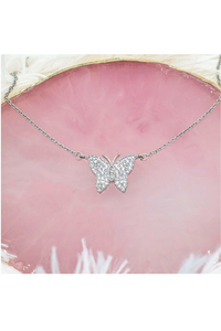 Zirconia Butterfly Necklace | Small