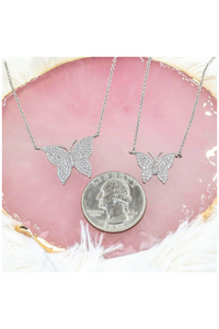 Zirconia Butterfly Necklace | Small