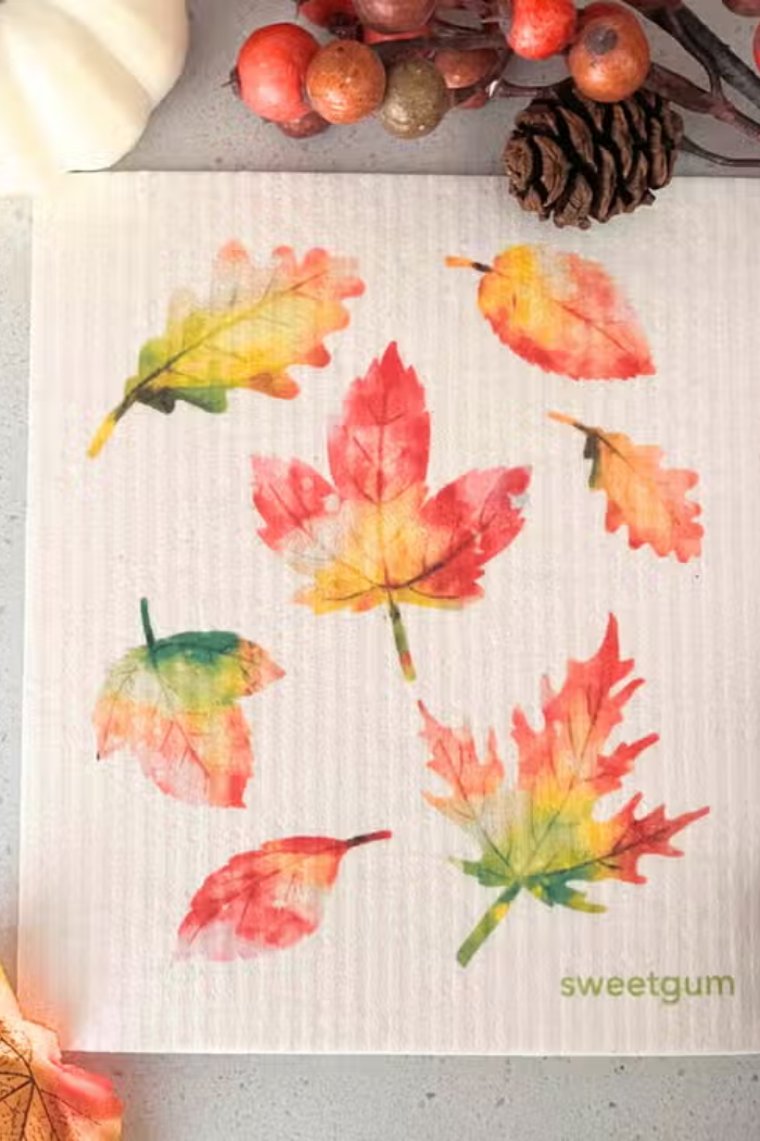 Autumn Leaves Swedish Dishcloth