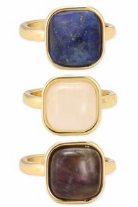 Rounded Square Cushion Gemstone Ring