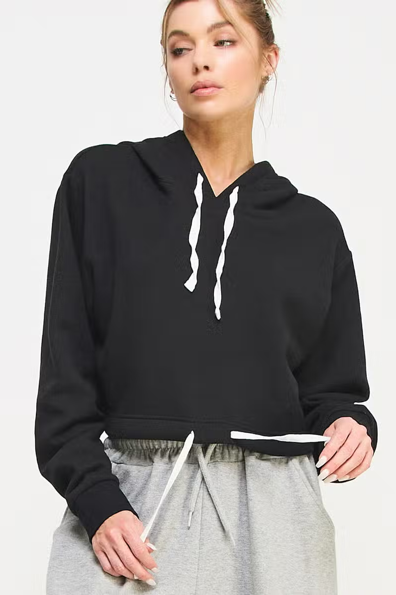 Drawstring-Waist French Terry Hoodie