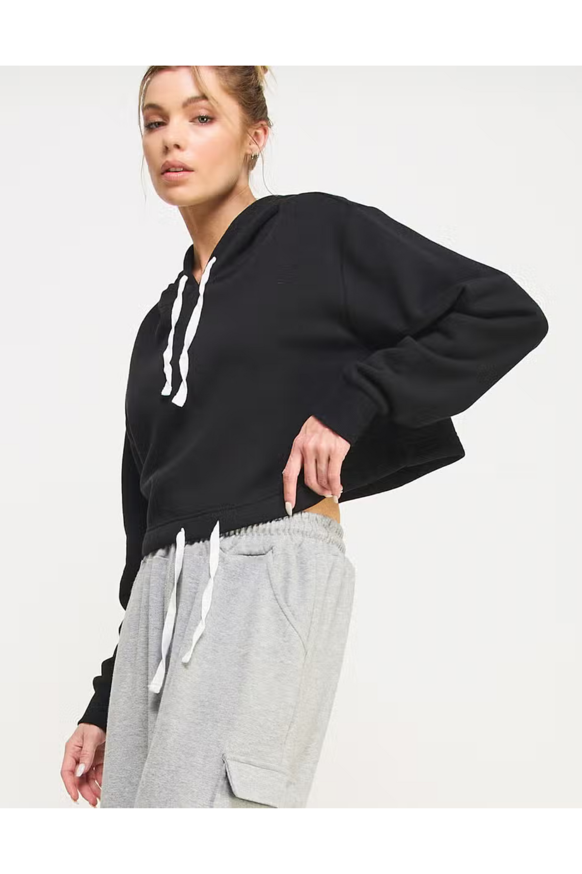 Drawstring-Waist French Terry Hoodie