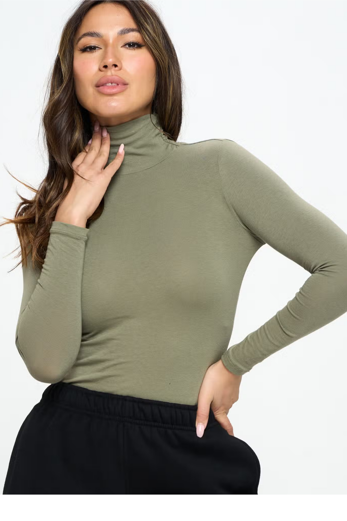 Mock Neck Long Sleeve Top