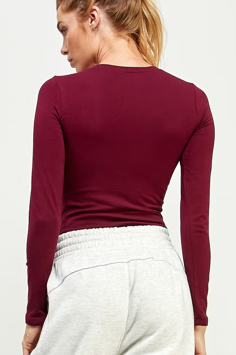 Round Neck Long Sleeve Basic Top