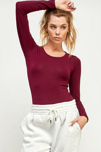 Round Neck Long Sleeve Basic Top