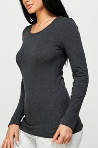 Round Neck Long Sleeve Basic Top