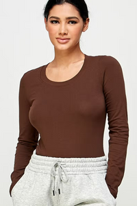 Round Neck Long Sleeve Basic Top