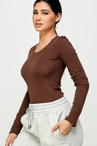 Round Neck Long Sleeve Basic Top