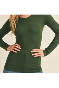 Round Neck Long Sleeve Basic Top