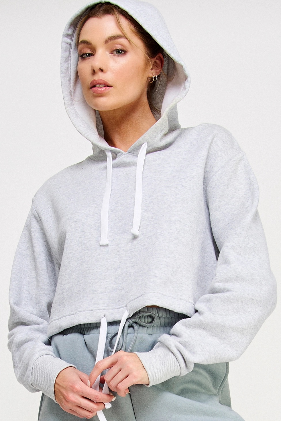 Drawstring-Waist French Terry Hoodie