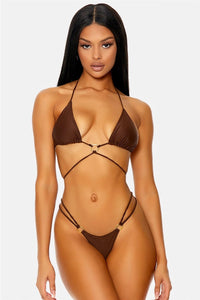 Triangle Gold Ring (Wrap Double Strap) 2-Piece Swimsuit