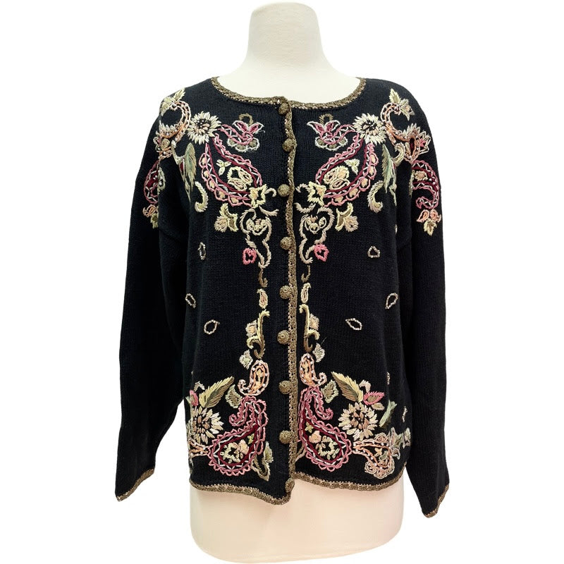 Vintage Black Embroidered Sweater