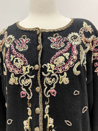 Vintage Black Embroidered Sweater