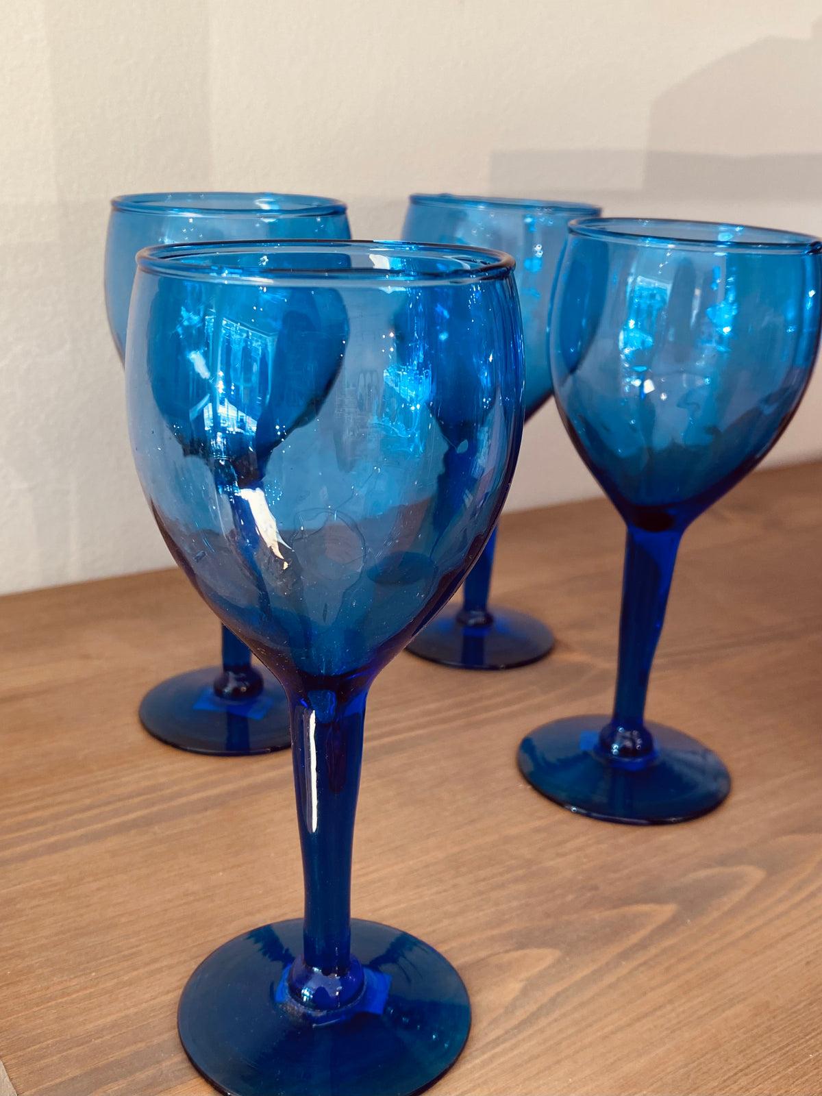 Blue Tinted Cordial Glasses / Set of 4