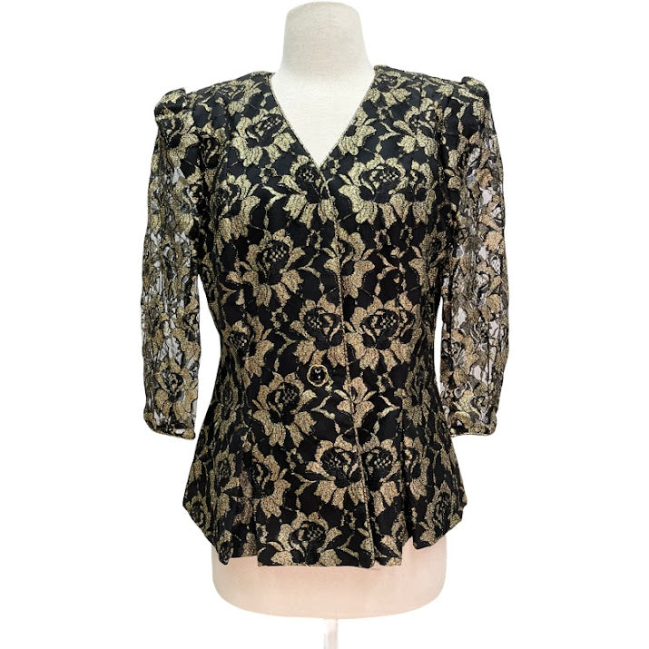 Vintage Gold Embellished Blazer