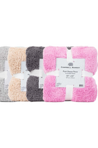 Plush Sherpa Throw Blankets - 50x60