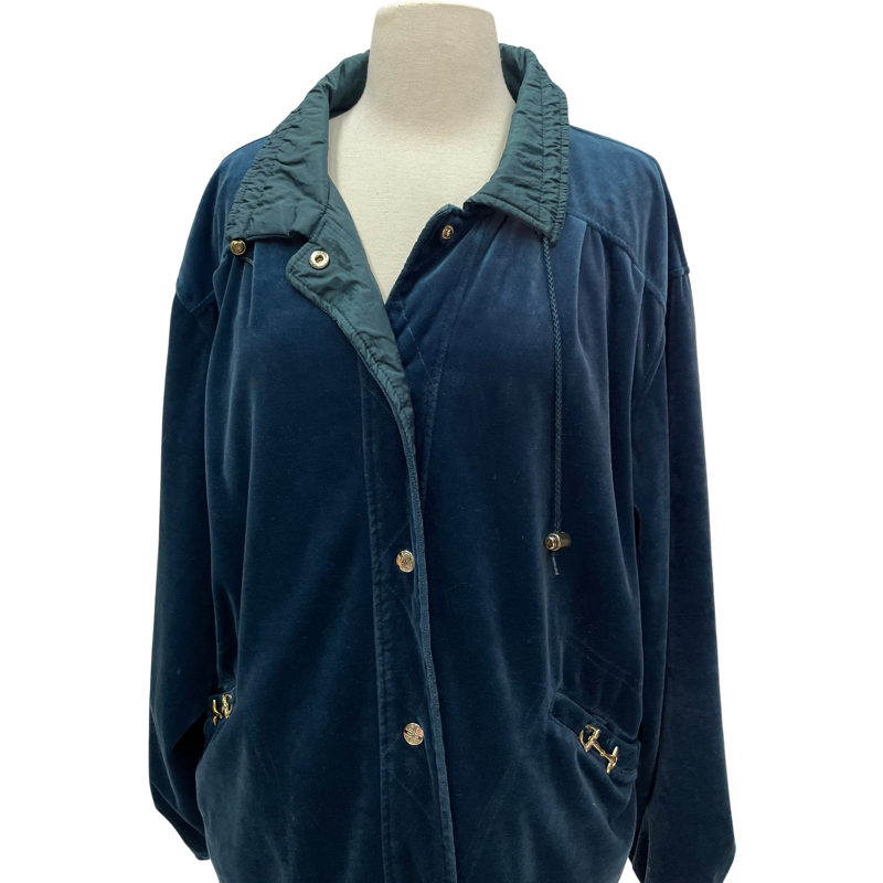 Vintage Reversible Teal Velvet Jacket