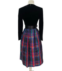 Vintage Plaid Taffeta Dress