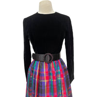 Vintage Plaid Taffeta Dress