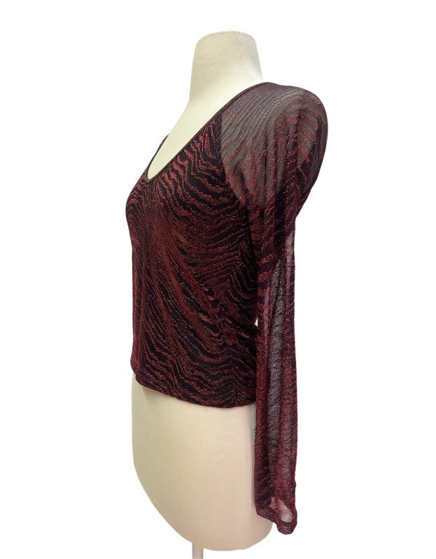 Vintage Red Metallic Print Top – Rose Market Nevada City