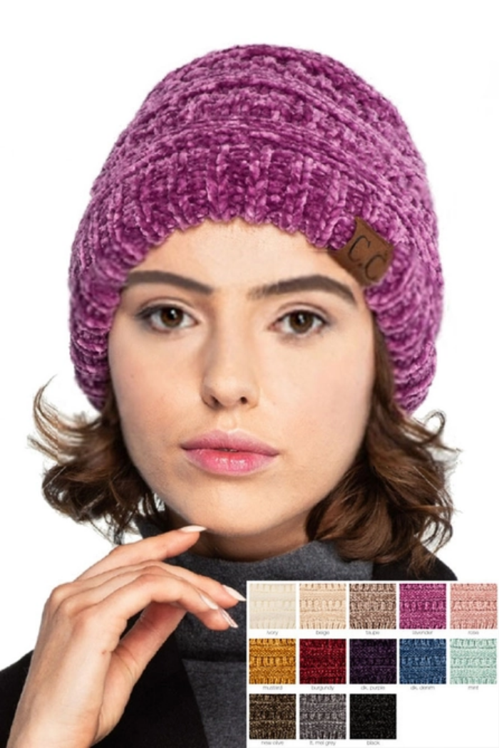 Ribbed Chenille Beanie