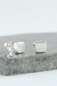 Crystal Waters Sterling Studs - Moonstone