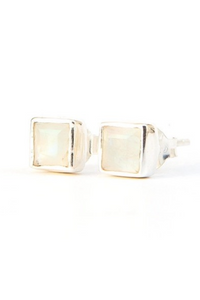 Crystal Waters Sterling Studs - Moonstone