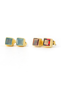 Crystal Waters Studs - Brass