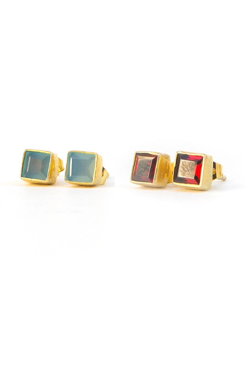 Crystal Waters Studs - Brass